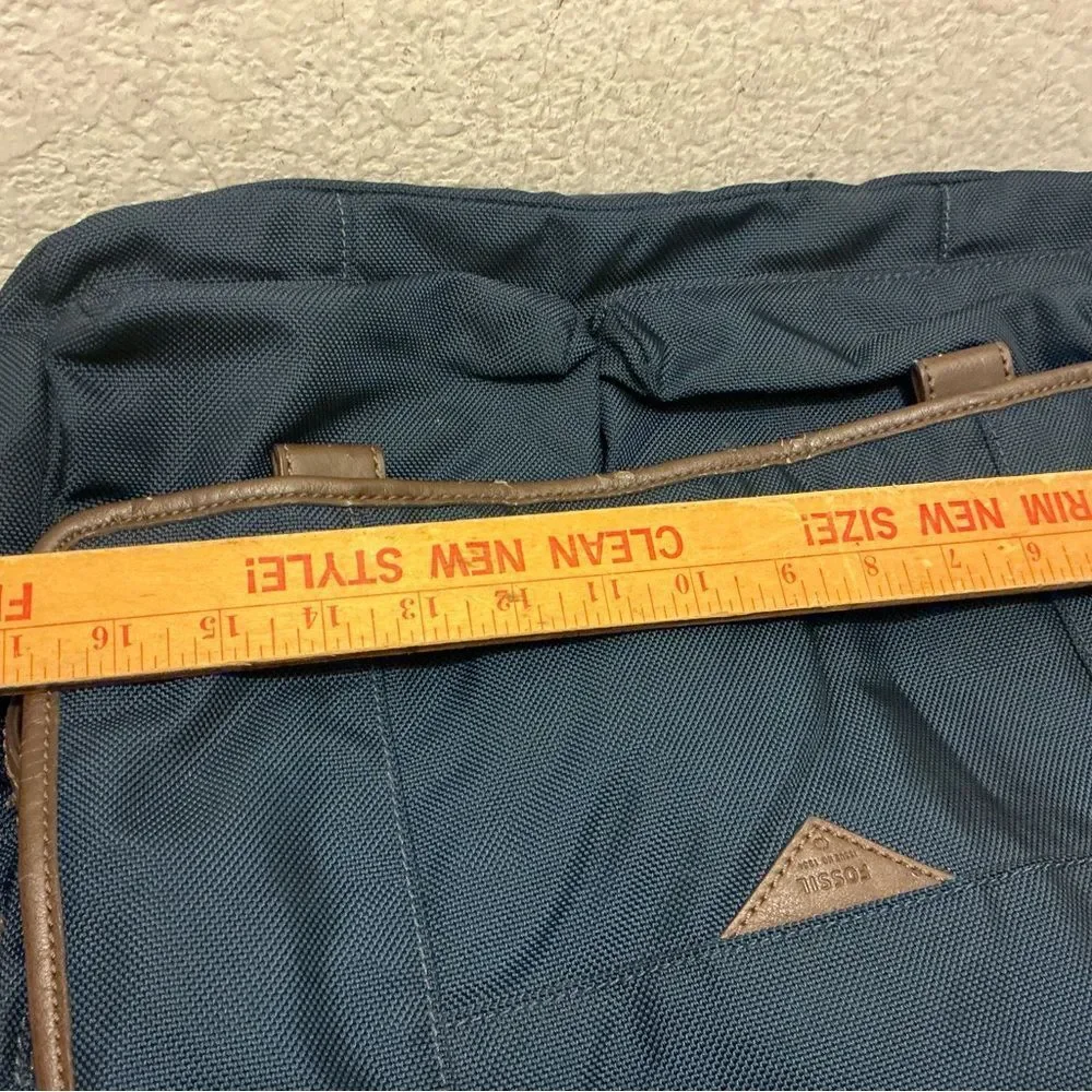 Fossil Messenger Bag navy & brown laptop
